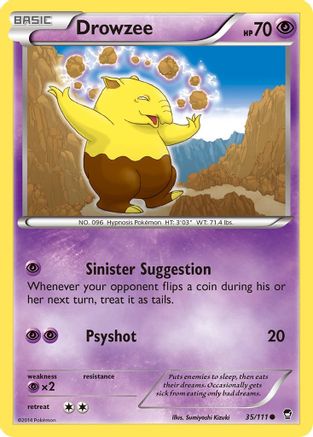 Drowzee (35/111) [XY: Furious Fists] Reverse Holofoil