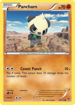 Pancham (60/111) [XY: Furious Fists] Reverse Holofoil