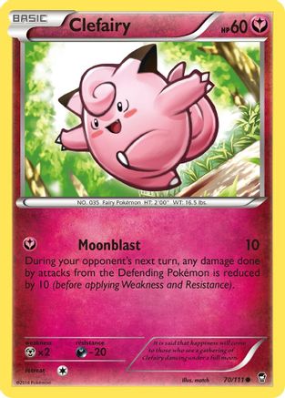 Clefairy (70/111) [XY: Furious Fists] Reverse Holofoil