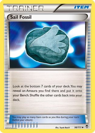 Sail Fossil (98/111) [XY: Furious Fists] Reverse Holofoil