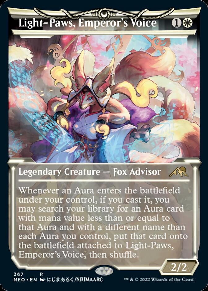 Light-Paws, Emperor's Voice (Showcase Soft Glow) [Kamigawa: Neon Dynasty] Foil