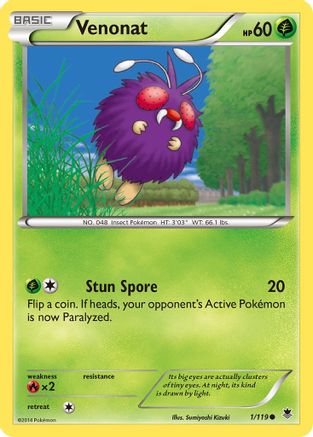Venonat (1/119) [XY: Phantom Forces] Reverse Holofoil