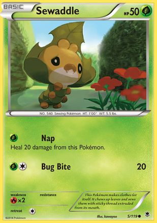 Sewaddle (5/119) [XY: Phantom Forces] Reverse Holofoil