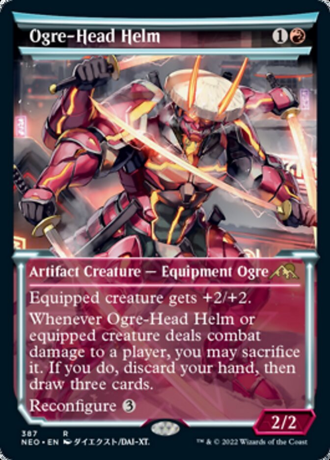 Ogre-Head Helm (Showcase Soft Glow) [Kamigawa: Neon Dynasty] Foil