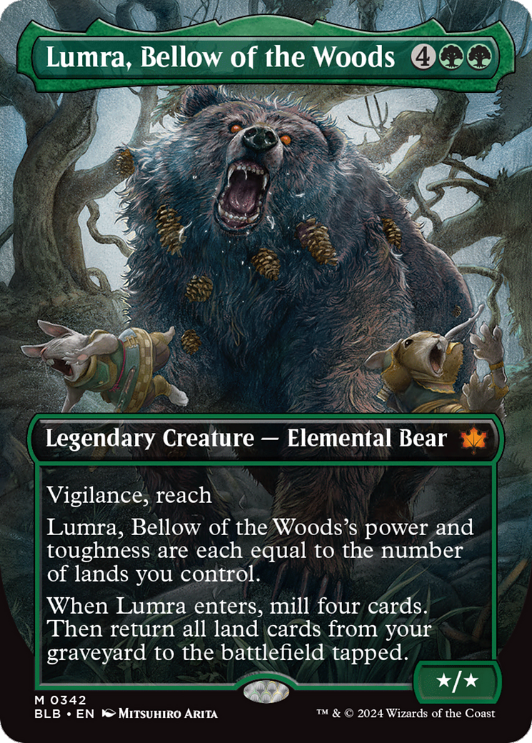 Lumra, Bellow of the Woods (Borderless) (0342) [Bloomburrow] Foil