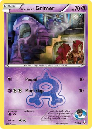 Team Aqua's Grimer (7/34) [XY: Double Crisis] Reverse Holofoil