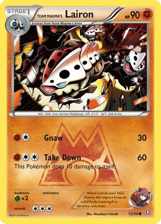 Team Magma's Lairon (13/34) [XY: Double Crisis] Reverse Holofoil
