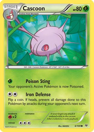 Cascoon (6/108) [XY: Roaring Skies] Reverse Holofoil