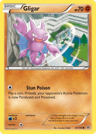 Gligar (36/108) [XY: Roaring Skies] Reverse Holofoil