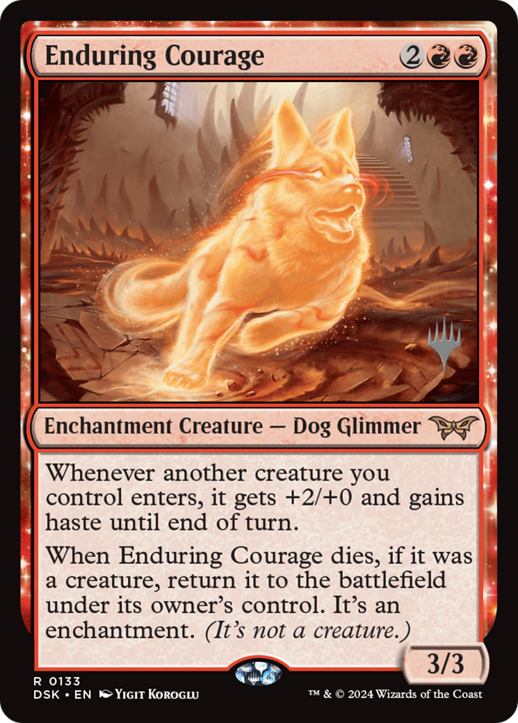 Enduring Courage (Promo Pack) [Duskmourn: House of Horror Promos] Foil