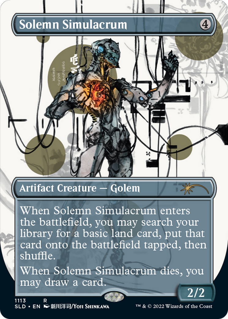 Solemn Simulacrum (1113) (Japanese Borderless) [Secret Lair Drop Series] Foil