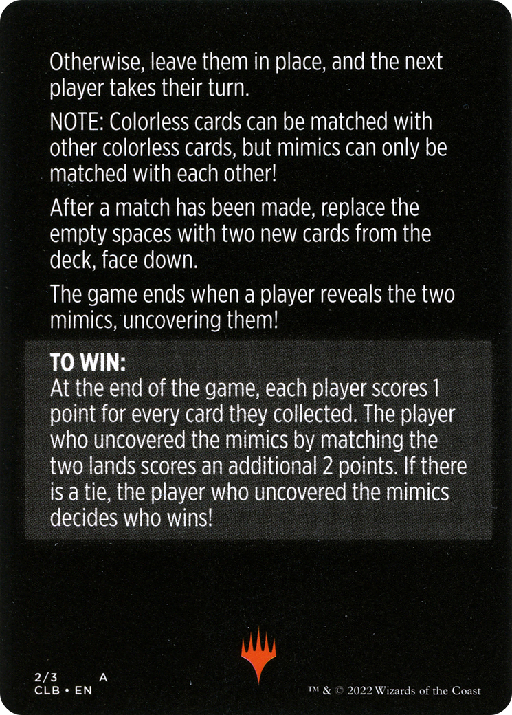 Mimic Match // Mimic Match (cont'd)  [Commander Legends: Battle for Baldur's Gate Minigames]