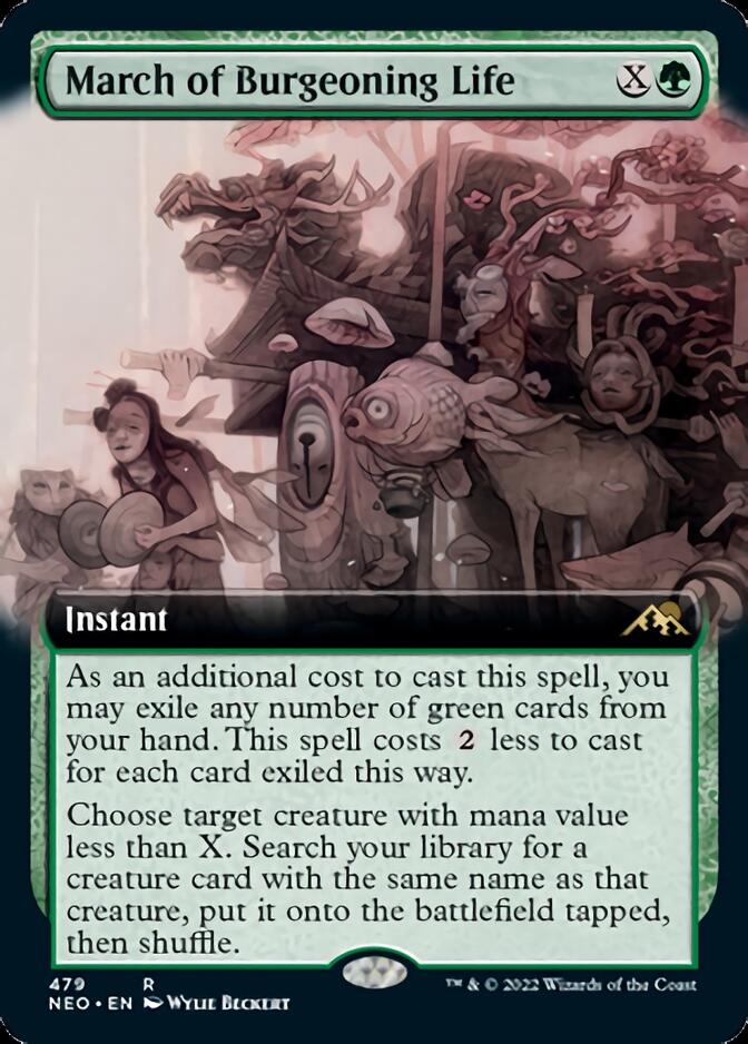 March of Burgeoning Life (Extended) [Kamigawa: Neon Dynasty] Foil