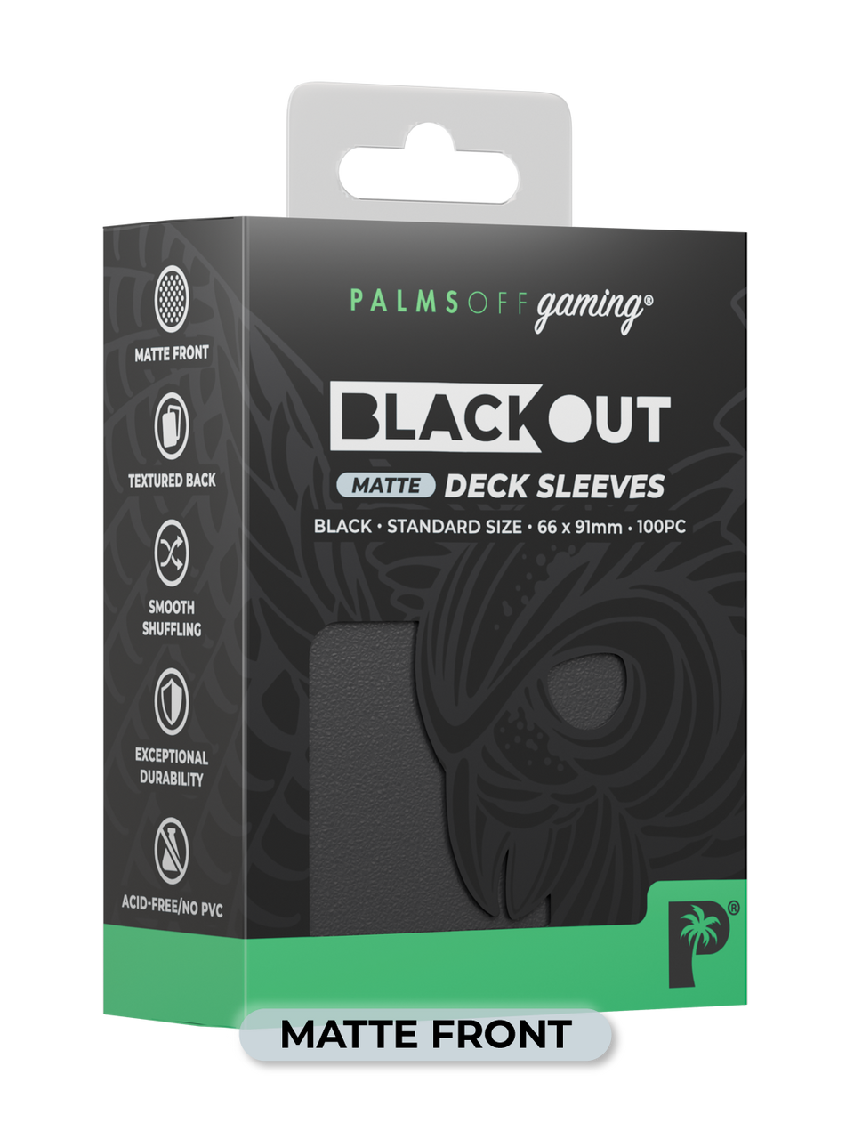 Palms Off Gaming Blackout Deck Sleeves 100pc Black