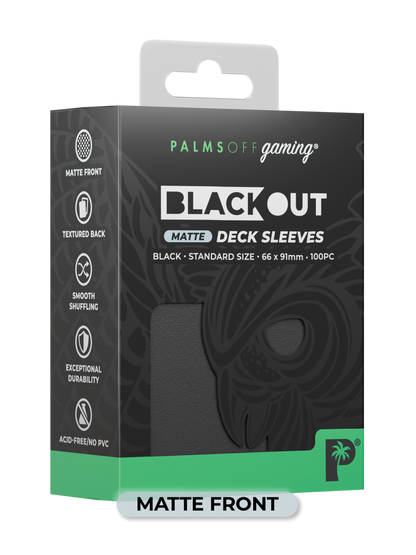 Palms Off Gaming Blackout Deck Sleeves 100pc Black MATTE