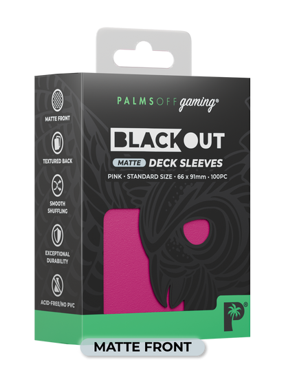 Palms Off Gaming Blackout Deck Sleeves 100pc Pink