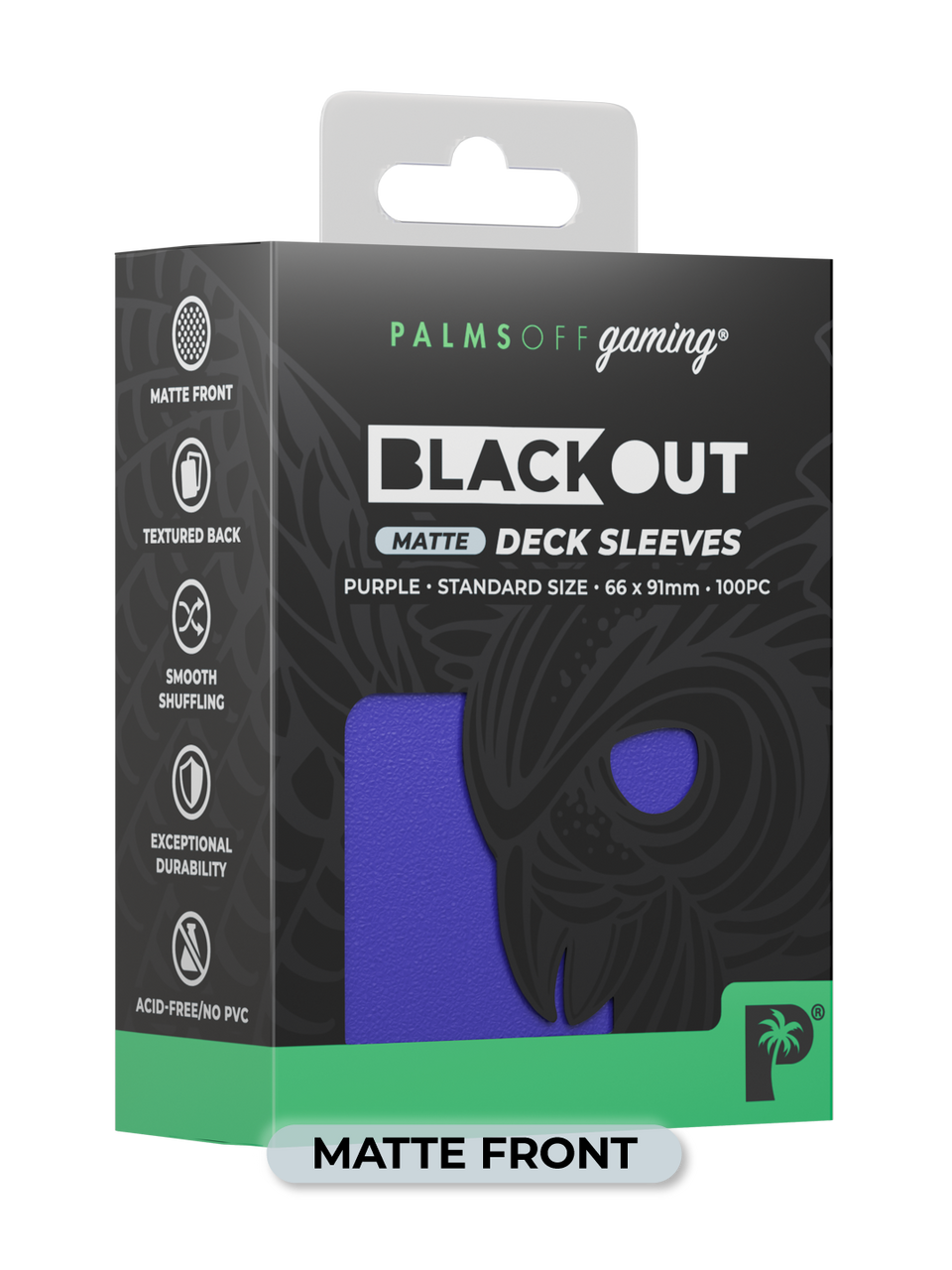 Palms Off Gaming Blackout Deck Sleeves 100pc Purple MATTE
