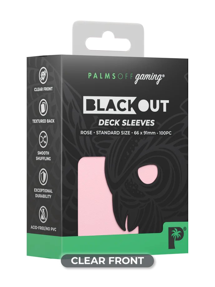 Palms Off Gaming Blackout Deck Sleeves 100pc Rose