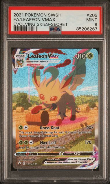 Leafeon VMAX Evolving Skies #205 PSA 9