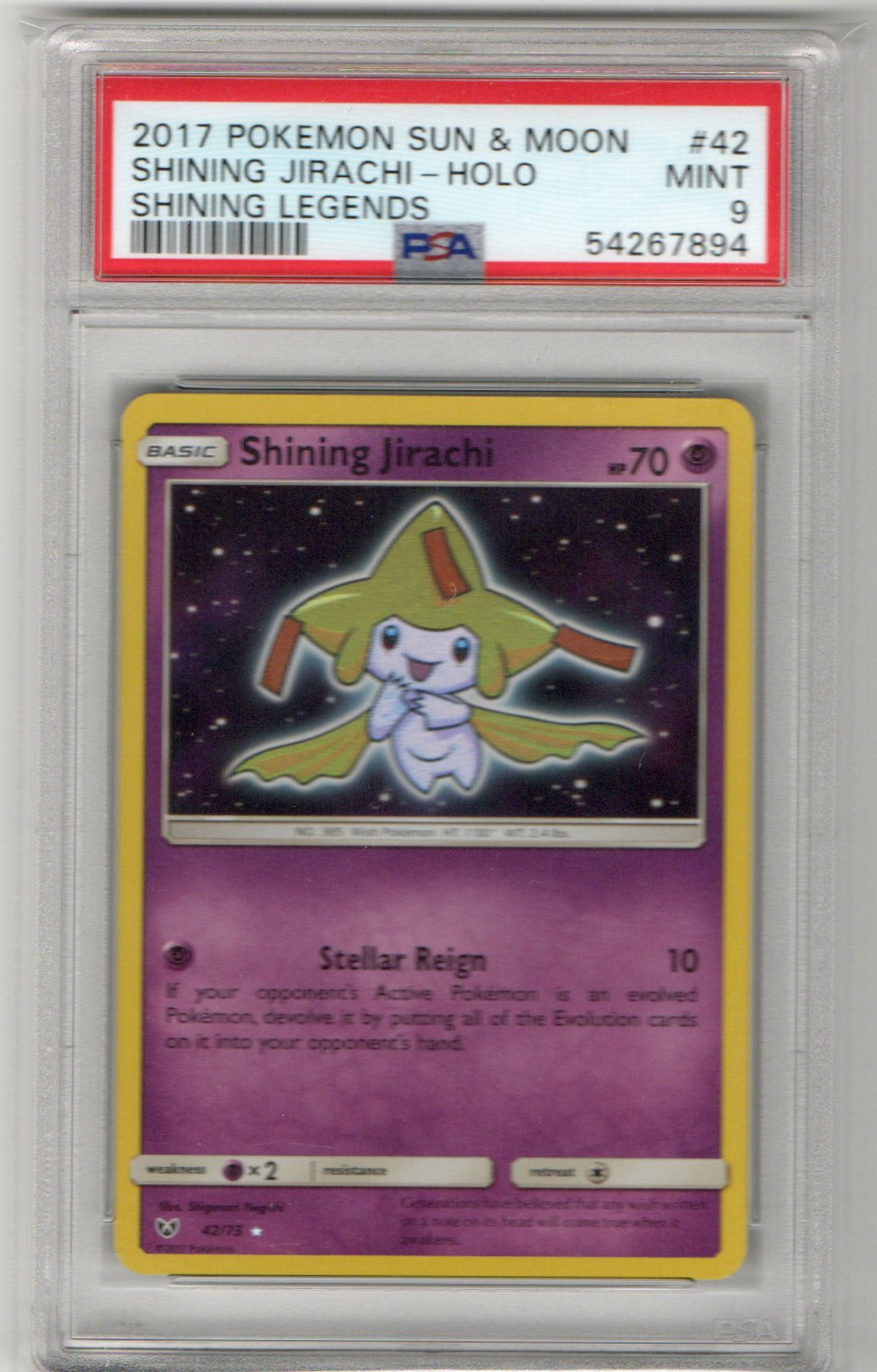 Shining Jirachi Holo Shining Legends #42 PSA 9