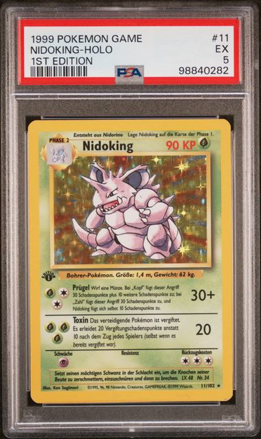 Nidoking Base Set 1st Edition German #11 PSA 5