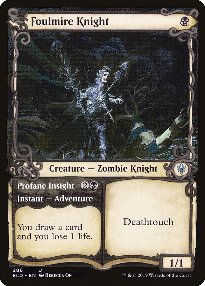Foulmire Knight // Profane Insight (Showcase) [Throne of Eldraine] Foil