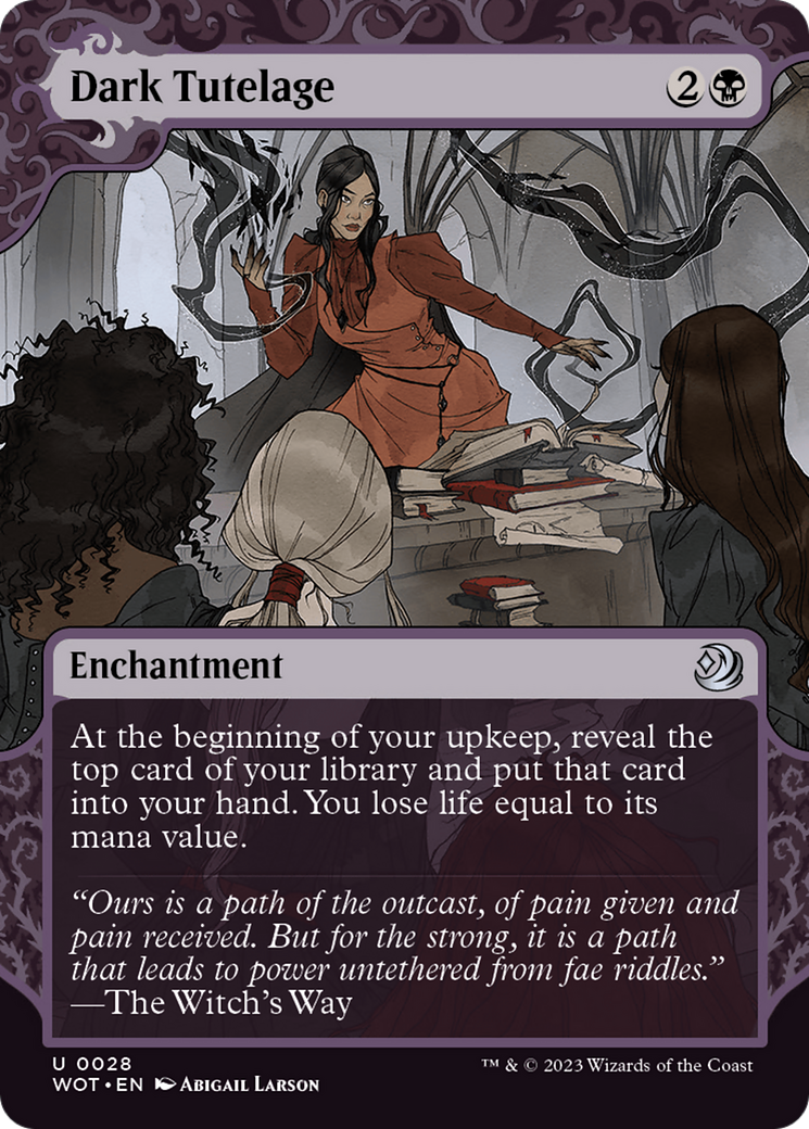 Dark Tutelage  [Wilds of Eldraine: Enchanting Tales]: (Showcase) (Borderless)