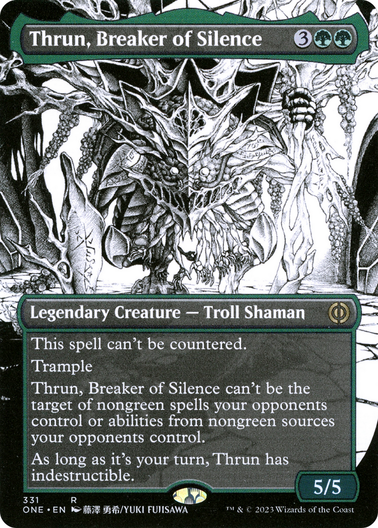 Thrun, Breaker of Silence (Borderless Manga) [Phyrexia: All Will Be One] Foil