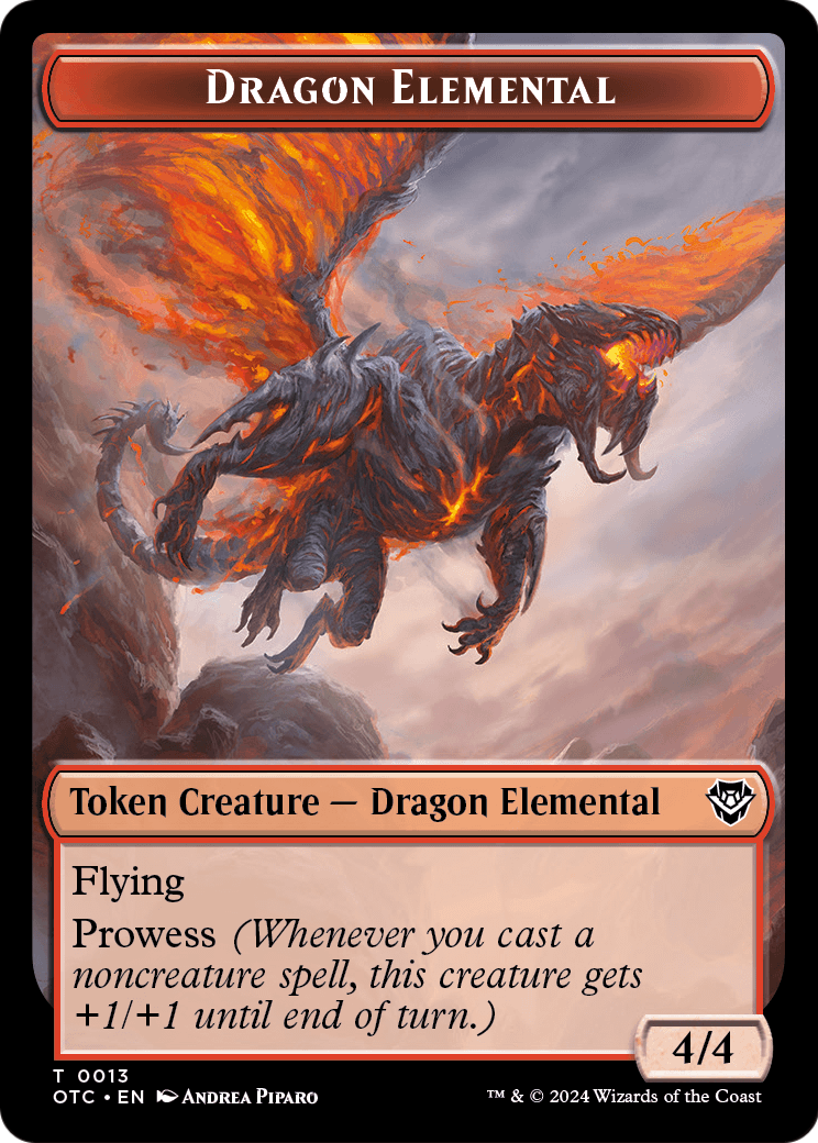 Dragon Elemental  [Outlaws of Thunder Junction Commander Tokens]
