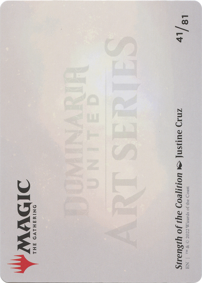 Strength of the Coalition // Strength of the Coalition  [Dominaria United Art Series] (Borderless) Foil