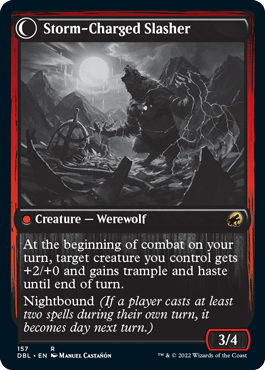Reckless Stormseeker // Storm-Charged Slasher [Innistrad: Double Feature] Foil
