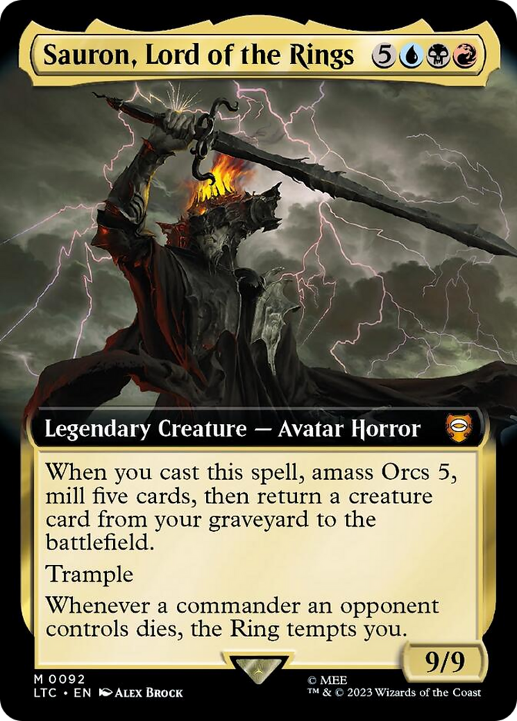 Sauron, Lord of the Rings (Extended Art) [The Lord of the Rings: Tales of Middle-Earth Commander] Foil