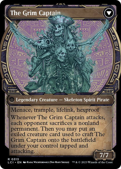 Throne of the Grim Captain // The Grim Captain (Showcase) [The Lost Caverns of Ixalan] Foil