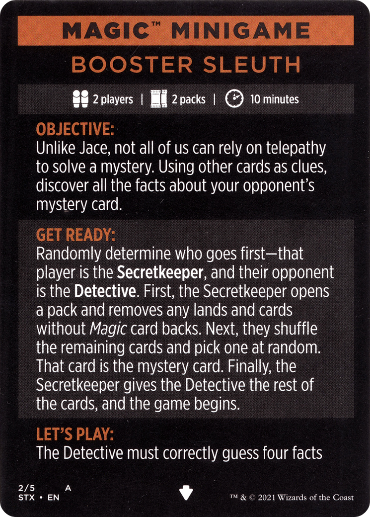 Booster Sleuth // Booster Sleuth (cont'd)  [Strixhaven: School of Mages Minigames] Foil