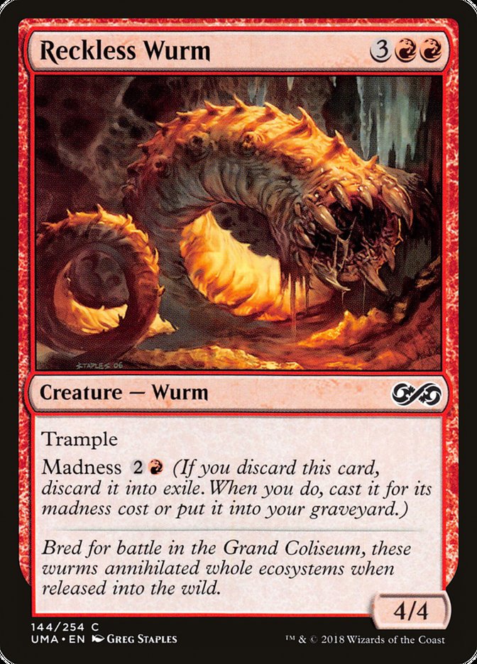 Reckless Wurm [Ultimate Masters] Foil
