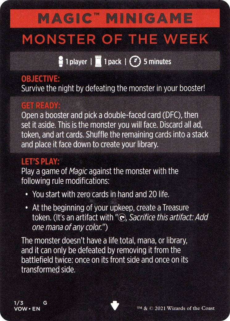 Monster of the Week // Monster of the Week (cont'd)  [Innistrad: Crimson Vow Minigames]