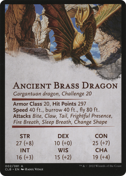 Ancient Brass Dragon // Ancient Brass Dragon  [Battle for Baldur's Gate Art Series] (Borderless)