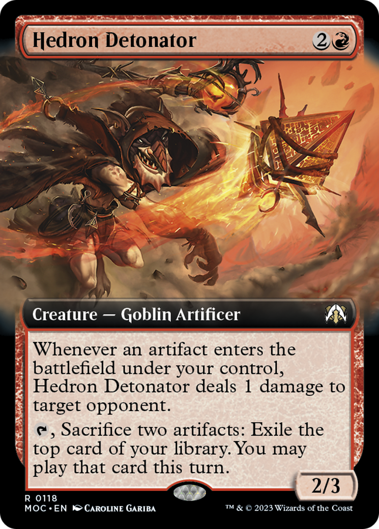 Hedron Detonator (Extended Art) [March of the Machine Commander] Foil