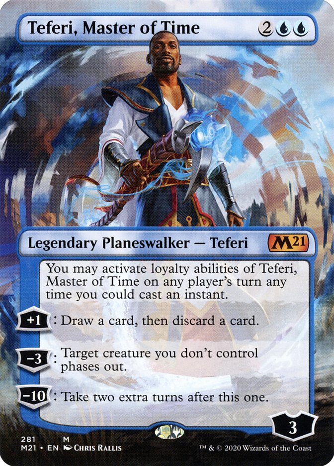 Teferi, Master of Time (Borderless) [Core Set 2021] Foil
