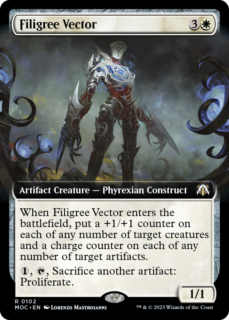 Filigree Vector (Extended Art) [March of the Machine Commander] Foil
