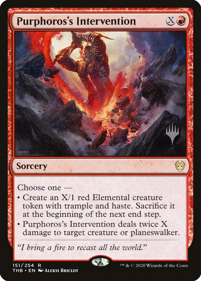 Purphoros's Intervention (Promo Pack) [Theros Beyond Death Promos] Foil
