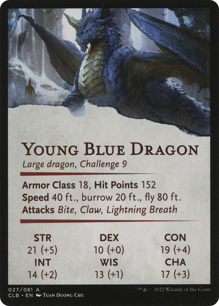 Young Blue Dragon // Young Blue Dragon  [Battle for Baldur's Gate Art Series] (Borderless) Foil