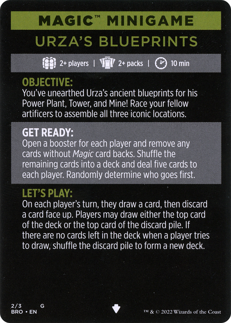Urza's Blueprints (minigame) // Urza's Blueprints (cont'd)  [The Brothers' War Minigames]
