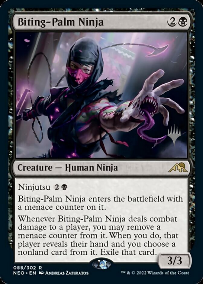 Biting-Palm Ninja (Promo Pack) [Kamigawa: Neon Dynasty Promos] Foil