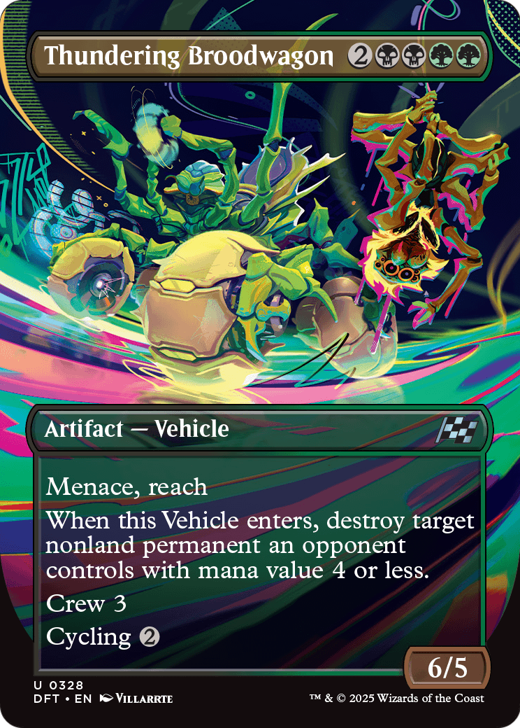 Thundering Broodwagon (Borderless) [Aetherdrift] Foil