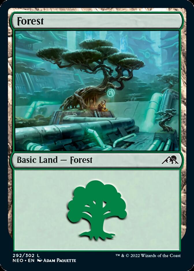 Forest (292) [Kamigawa: Neon Dynasty] Foil