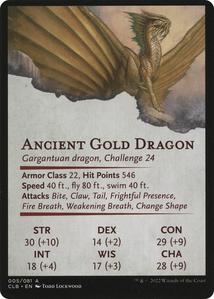 Ancient Gold Dragon // Ancient Gold Dragon  [Battle for Baldur's Gate Art Series] (Borderless) Foil
