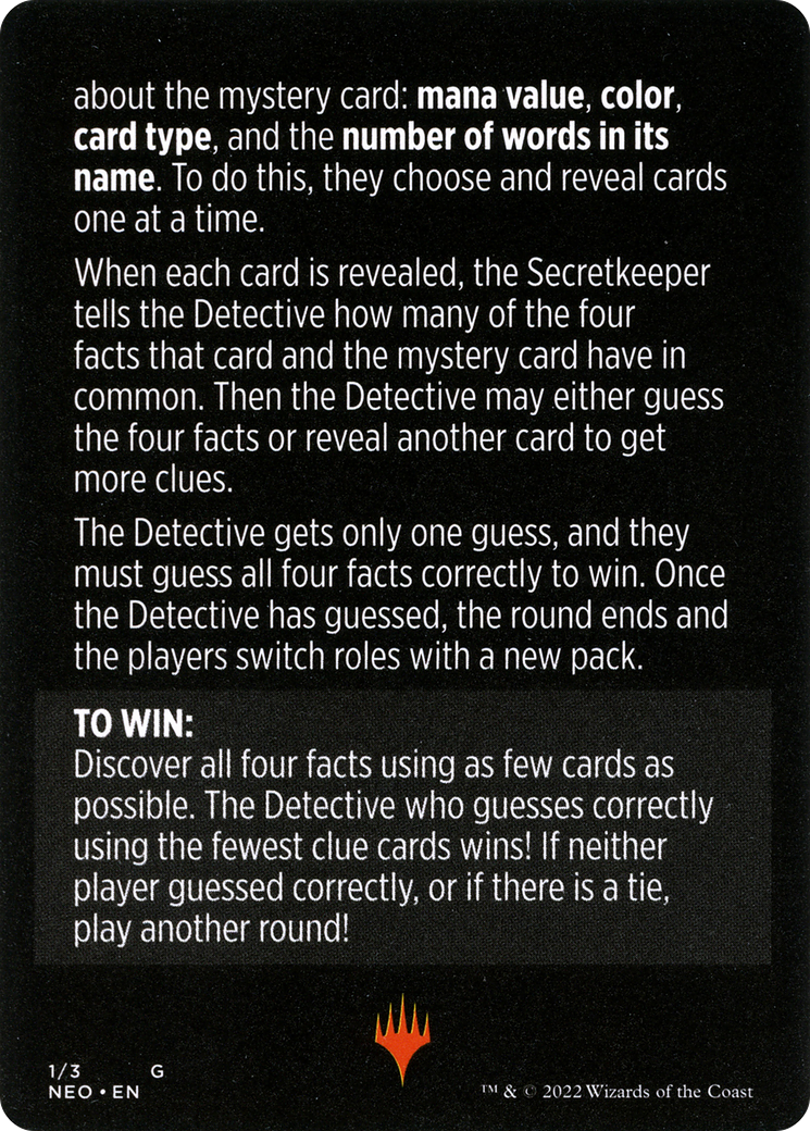 Booster Sleuth // Booster Sleuth (cont'd)  [Kamigawa: Neon Dynasty Minigames] Foil