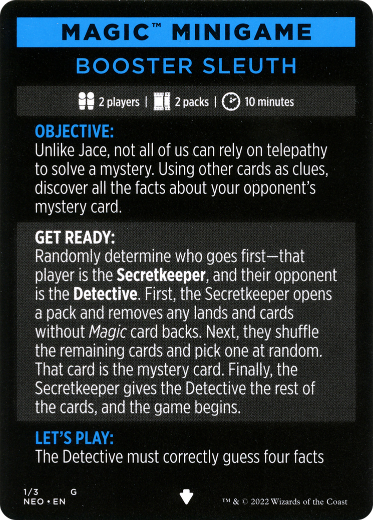 Booster Sleuth // Booster Sleuth (cont'd)  [Kamigawa: Neon Dynasty Minigames] Foil