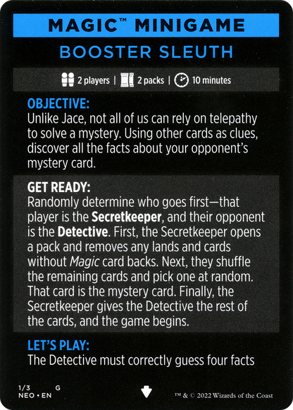 Booster Sleuth // Booster Sleuth (cont'd)  [Kamigawa: Neon Dynasty Minigames] Foil
